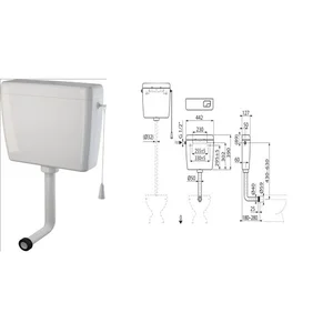 Бачок зливний AlcaPlast UNI DUAL, A930-H-1/2