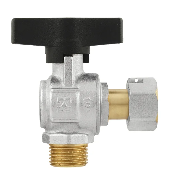 Кран кутовий кульовий з накидною гайкою Raftec GOLD PN64 ВЗ 1/2