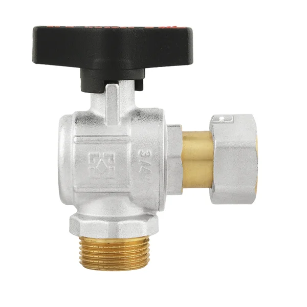 Кран кутовий кульовий з накидною гайкою Raftec GOLD PN50 ВН 3/4