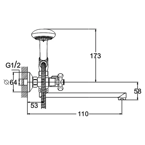 Смеситель для ванной G-lauf QST3-A827