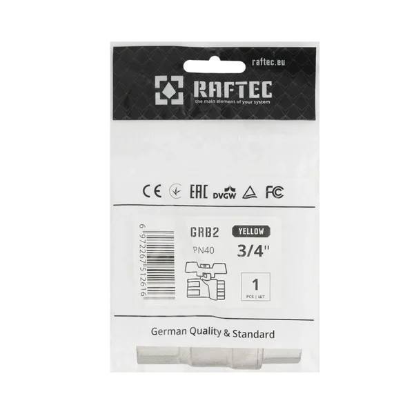 Кран шаровой Raftec YELLOW DN20 (3/4’’) ВВ бабочка GRB2