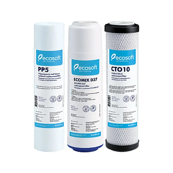 Комплект картриджей Ecosoft для тройного фильтра.