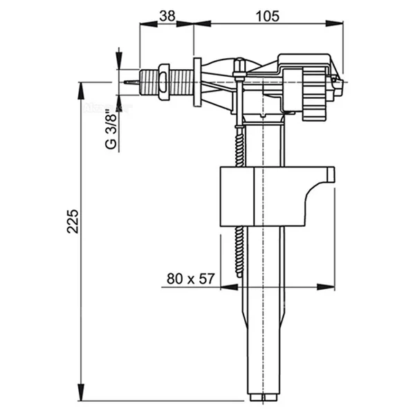 Впускной механизм Alcaplast A15-3 3/8