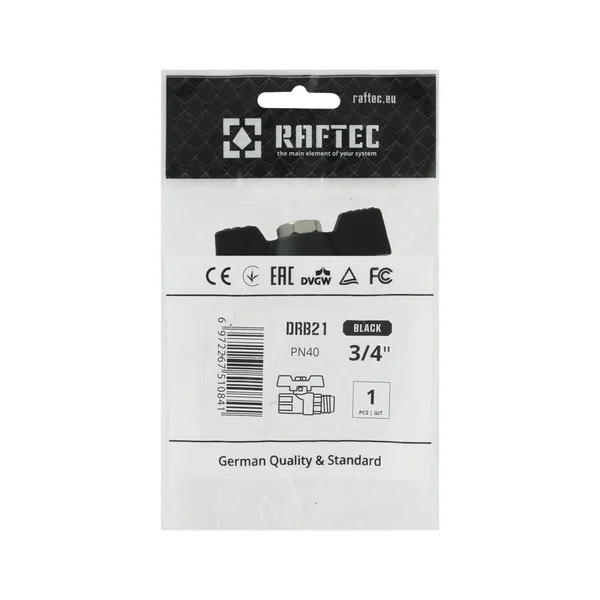 Кран шаровой Raftec BLACK PN40 ЗВ 3/4