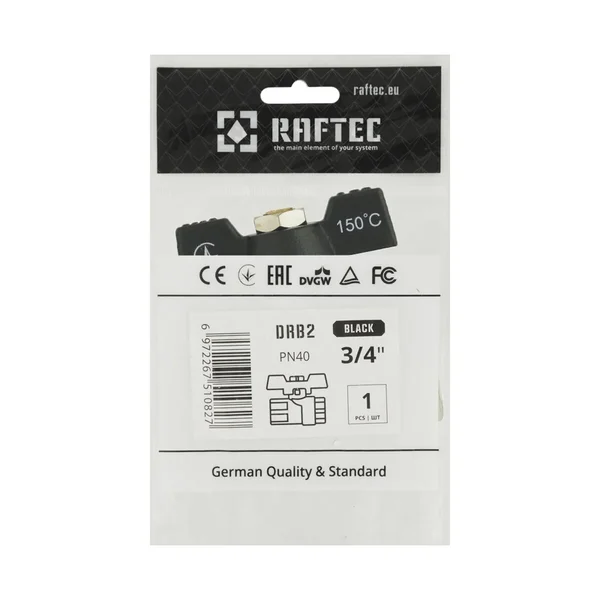 Кран шаровый Raftec BLACK PN40 ВВ 3/4