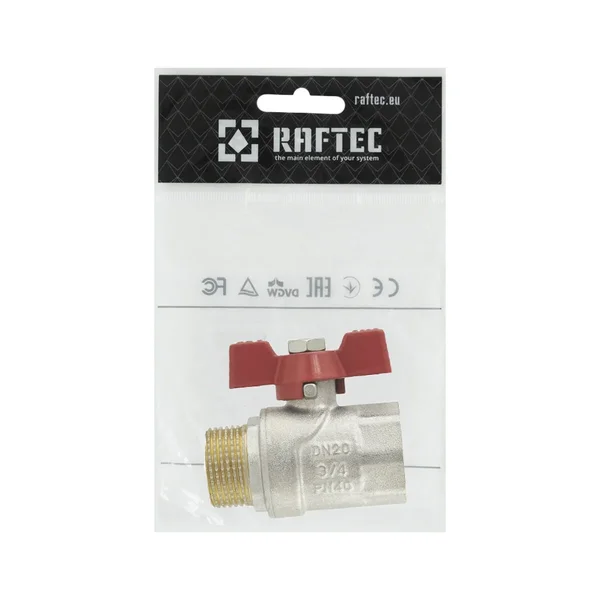 Кран шаровый Raftec RED PN40 ЗВ 3/4