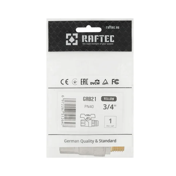 Кран шаровой Raftec YELLOW DN20 (3/4’’) ЗВ бабочка GRB21