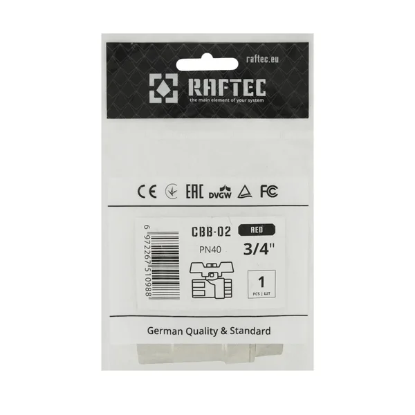 Кран шаровый Raftec RED PN40 ВВ 3/4