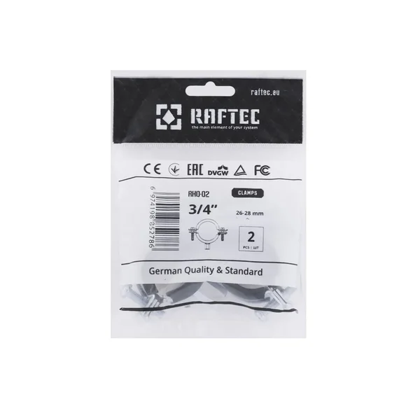 Хомут трубний Raftec ((гайка (М8+10)+шуруп) 3/4