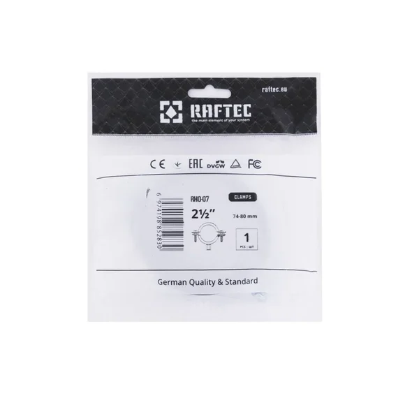 Хомут трубний Raftec (гайка (М8+10)+шуруп) 2 1/2