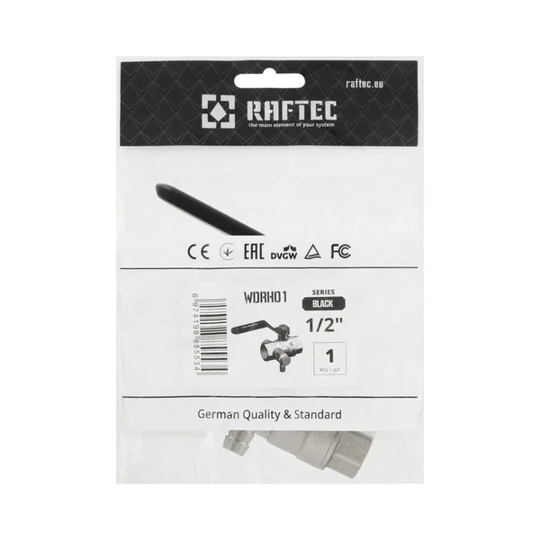 Кран шаровой с дренажом Raftec BLACK DN15 1/2