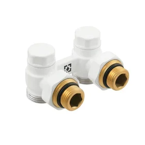 Узел нижнего подключения радиатора Raftec WHITE угловой 1/2