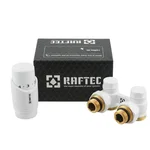 Термокомплект нижнего подключения угловой с термоголовкой Raftec WHITE DAHU11-W