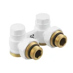 Термокомплект нижнего подключения угловой с термоголовкой Raftec WHITE DAHU11-W