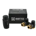 Термокомплект нижнего подключения угловой с термоголовкой Raftec BLACK DAHU11-B