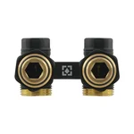 Термокомплект нижнего подключения угловой с термоголовкой Raftec BLACK DAHU11-B