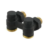 Термокомплект нижнего подключения угловой с термоголовкой Raftec BLACK DAHU11-B