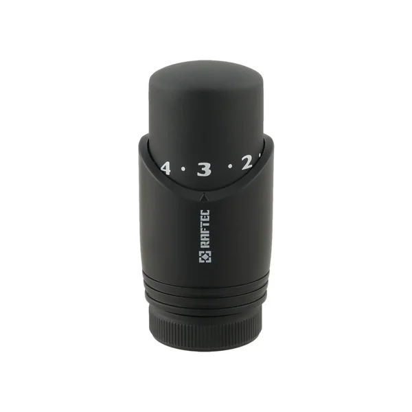 Термокомплект нижнего подключения угловой с термоголовкой Raftec BLACK DAHU11-B
