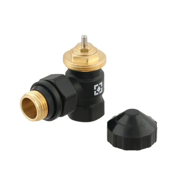 Комплект для подключения радиатора угловой Raftec BLACK 1/2