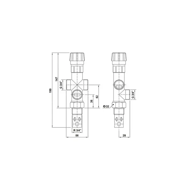 Клапан регулювання перегріву котла Regulus DBV 1  3/4