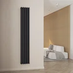 Радіатор дизайнерський IDEALE GLORIA 12 5/1800/295 (1320Вт) чорний мат, бокове підключення